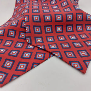 Cruciani & Bella 100% Silk Madder Ascot  Wine,Blue and Light Blue Made in Italy #4029