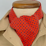 Cruciani & Bella  100% Madder Silk Ascot  Red and Blue #4639 