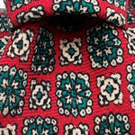Drake's Vintage 100% Wool Self Tipped Red, Green and White  Motif Tie Handmade in England 8 cm x 148 cm #3841