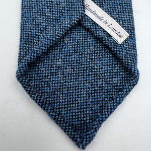 Drake's Vintage 100% Wool Unlined Light Blue Melange Tie Handmade in England 8 cm x 148 cm #0078