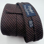 Drake's For Cruciani & Bella 70% Silk 30% Wool Unlined Wine and Brown  Melange Tie Handmade in England 8 cm x 148 cm #5376