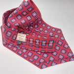 Cruciani & Bella 100% Silk Madder Ascot  Wine,Blue and Light Blue Made in Italy #4029