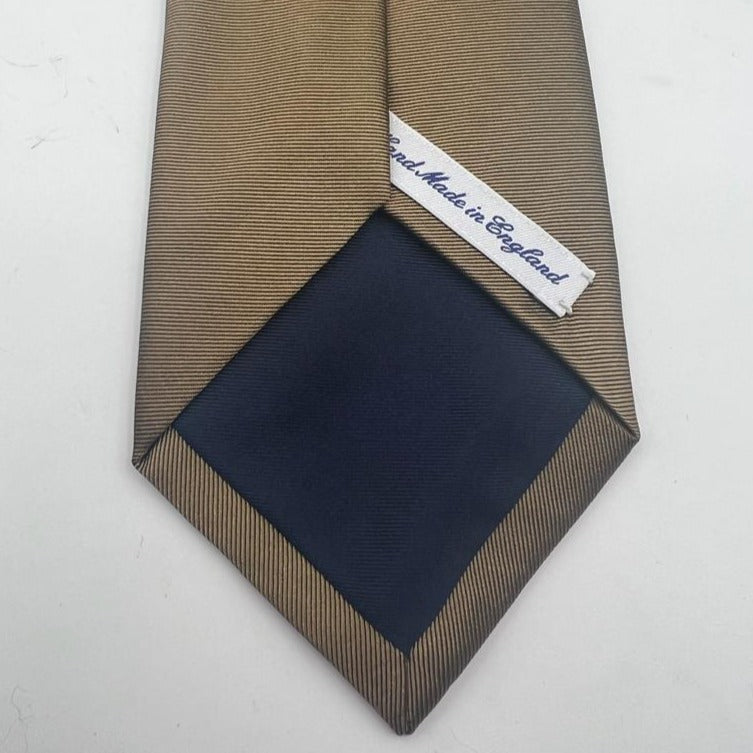 Drake's for Cruciani & Bella 100% Silk Tipped Light Brown PlainTie Handmade in England 8 cm x 147 cm #6499