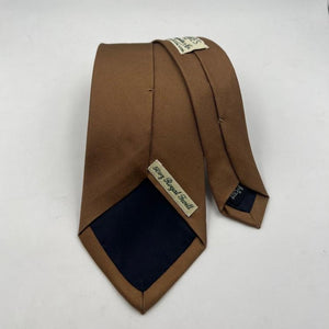 Drake's for Cruciani & Bella 100% Silk Tipped Light Brown PlainTie Handmade in England 9,5 cm x 146 cm #6502