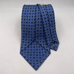 Drake's Archive 100% Silk Self Tipped Light Blue Tie Blue and Brown Motif Handmade in England 9,5 cm x 146 cm #6513