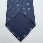 Drake's Archive -  Silk - Blue, White Stripes and Motif Tie #6534
