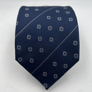 Drake's Archive -  Silk - Blue, White Stripes and Motif Tie #6534