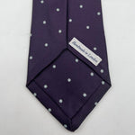 Drake's Vintage 100% Silk Self Tipped  Purple White  Motif Handmade in England 9 cm x 146 cm #6535