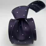 Drake's Vintage 100% Silk Self Tipped  Purple White  Motif Handmade in England 9 cm x 146 cm #6535