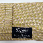 Drake's for Cruciani & Bella 100% Silk Tipped  Yellow Shantung Tie Handmade in England 8 cm x 146 cm #6536