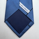 Drake's for Cruciani & Bella 100% Silk Satin Tipped  Light Blue and Blue Stripes Tie Handmade in England 9 cm x 146 cm #5408