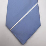 Drake's Vintage 100% Silk Jaquard Tipped  Light Blue, White Stripes  Tie Handmade in England 9,5cm x 146 cm #6553