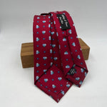 Holliday & Brown Vintage - Silk  - Red, Light Blue and Blue Motif Tie #6606