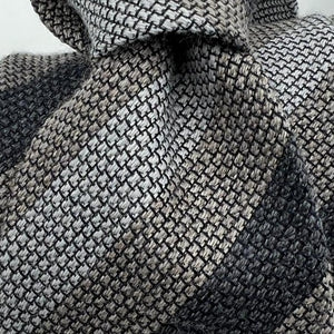 Drake's Archive 70% Wool 30% Silk Tipped  Grey  Stripes  Tie Handmade in England 8cm x 146 cm #6016