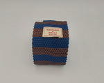 Cruciani & Bella 100% Knitted Silk Brown and Blue knitted tie Handmade in Italy 6 cm x 145 cm #6366
