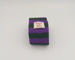 Cruciani & Bella 100% Knitted Silk Green and Purple knitted tie Handmade in Italy 6 cm x 145 cm #6369