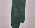 Cruciani & Bella 100% Knitted Silk Green knitted tie Plain Tie Handmade in Italy 6 cm x 145 cm #6362