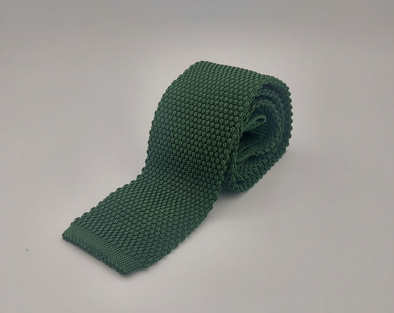 Cruciani & Bella 100% Knitted Silk Green knitted tie Plain Tie Handmade in Italy 6 cm x 145 cm #6362