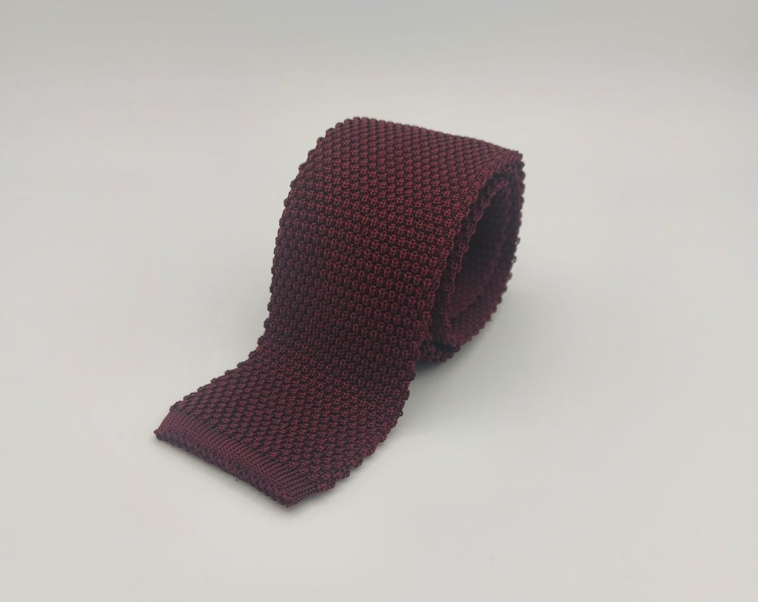 Cruciani & Bella 100% Knitted Silk Wine knitted tie Plain Tie Handmade in Italy 6 cm x 145 cm #6361 