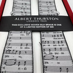 Albert Thurston for Cruciani & Bella Made in England Limited Edition 430/500 Adjustable Sizing 40 mm Woven Silk Light Grey and Black Motif  Braces Y-Shaped Nickel Fittings Size: XL 6778