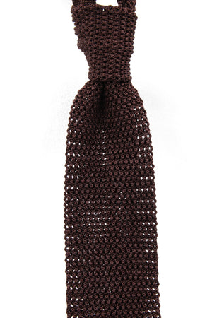 Dark brown knitted tie