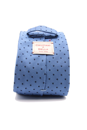 Light blue and navy blue spot tie