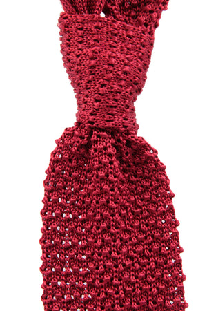 Red knitted tie