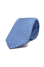 Light blue and navy blue spot tie