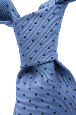 Light blue and navy blue spot tie