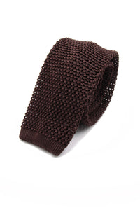 Dark brown knitted tie