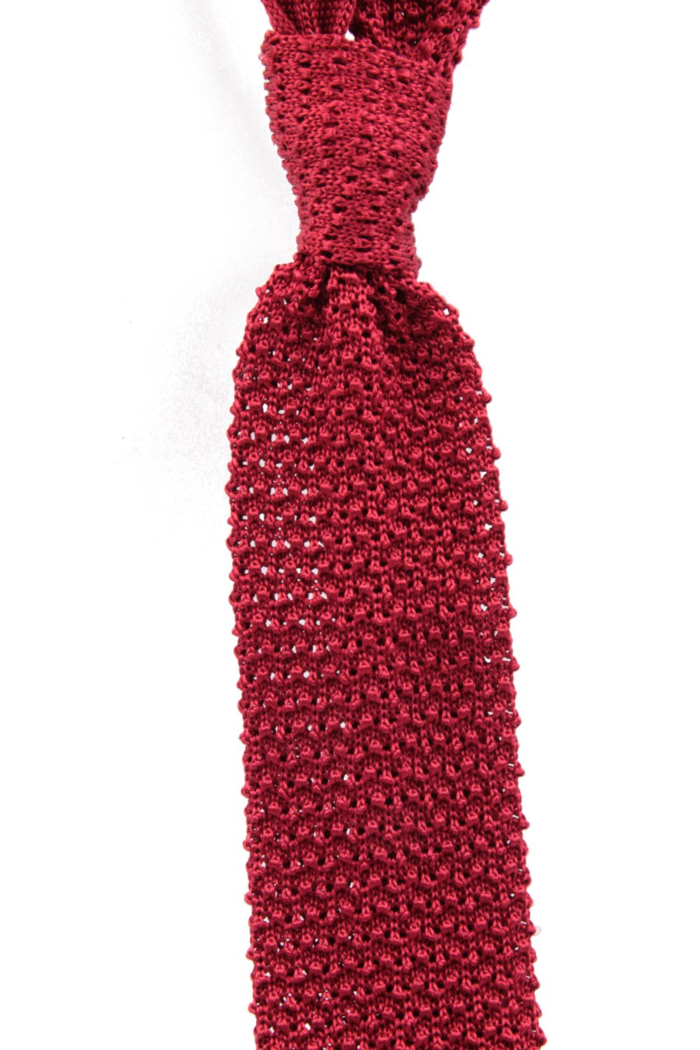 Red knitted tie