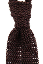 Dark brown knitted tie