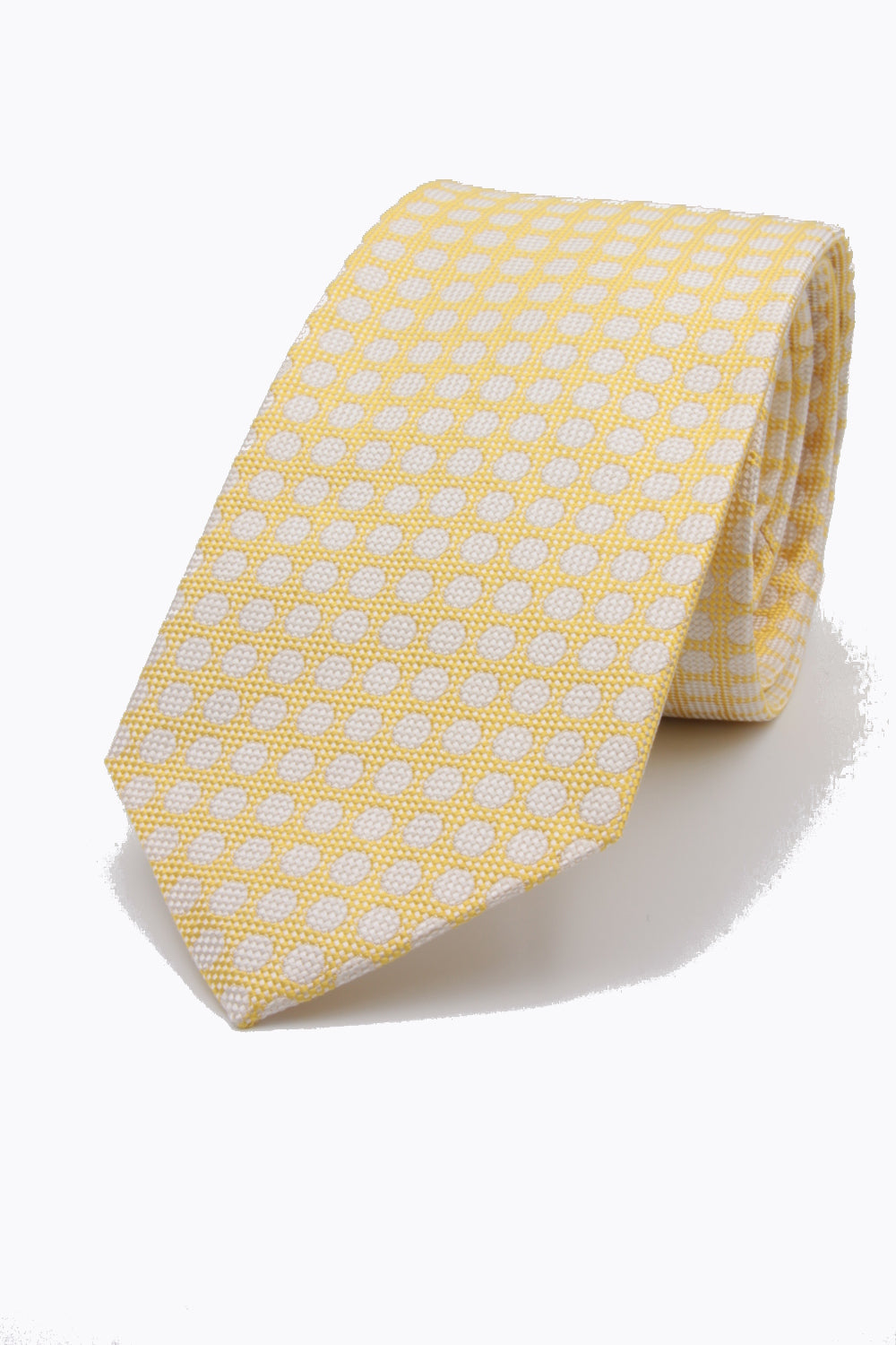 drake's Churchill's spot yellow and white tie
