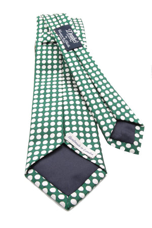 drake's Churchill's spot emerald green and white tie