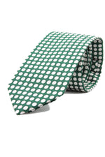 drake's Churchill's spot emerald green and white tie