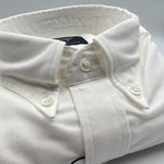 00% Cotton Made in Somerset, England Button-Down Collar with Brushed, Floating Interlining Box Pleat Single Rounded One-Button Cuff Chest Pocket Whipped 18L Mother of Pearl Buttons