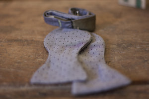 Noodles Bow Ties 100% Cotton Grey, Black polka dots Handcrafted in Italy coated metal hardware  olive green gabardine inside hand-stitched labels handmade boxes self-tie bow ties BOW SIZE  Butterfly approx. 11x6 cm Adjustment: 35 cm - 45 cm N.B :