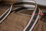 Noodles - Khaki dry waxed ripstop cotton - Green handles tote bag