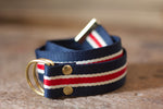 Noodles - D-Ring Ribbon Belt - Red / Navy Blue/White/Oat