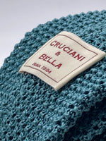 Cruciani & Bella 100% Knitted Silk Light Green tie Handmade in Italy 6 cm x 147 cm