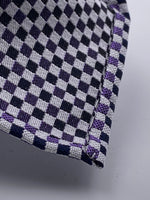 Cruciani & Bella - Woven Jacquard Silk - Dark Blue and Purple Optical Unlined Tie #0147